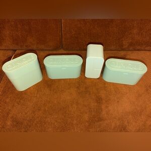 Vintage Clinique cosmetic cases/storage boxes (four)